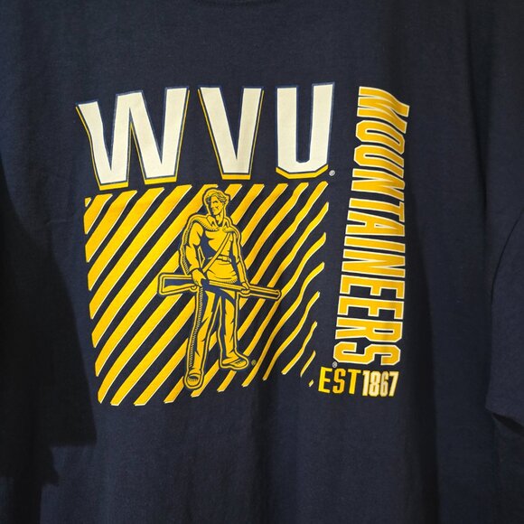 West Virginia Mountaineers Men's Captivating SS T-Shirt Navy Cotton Sz 2XL NWT - Picture 2 of 6